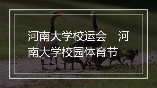 河南大学校运会　河南大学校园体育节